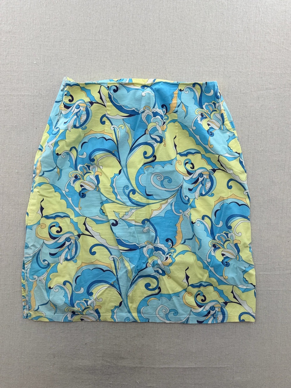Lord & Taylor Paisley Women’s Skirt in Blue & Lime Print